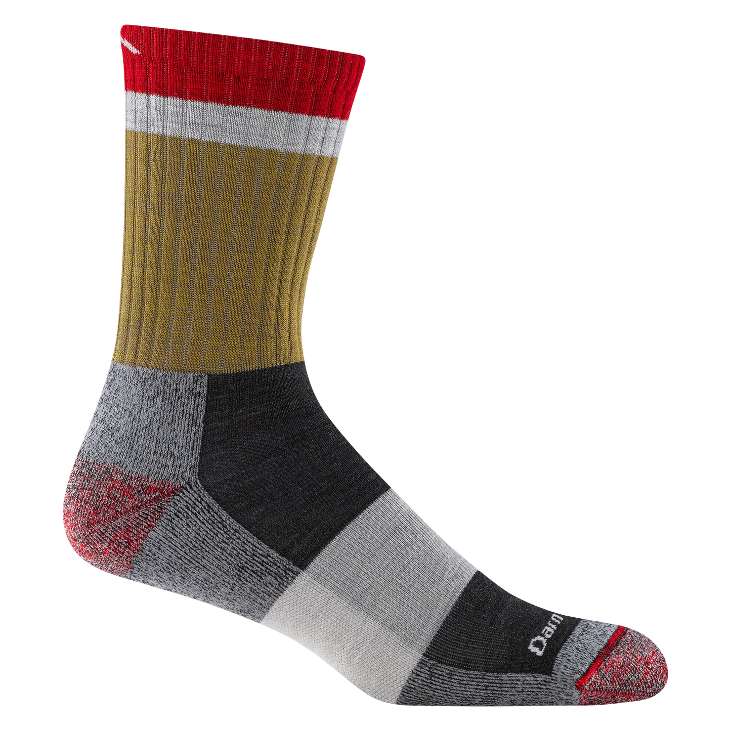 Men's Heady Stripe Micro Crew Lightweight Hiking Sock 1466-Ash