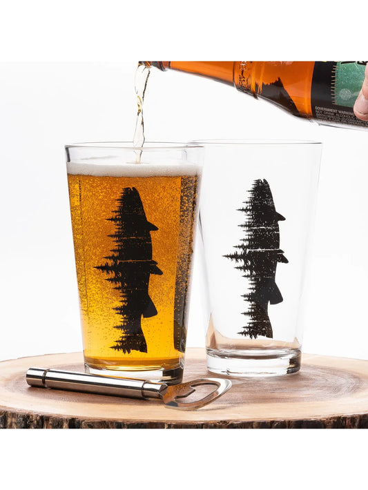 Fish & Forest Pint Glasses