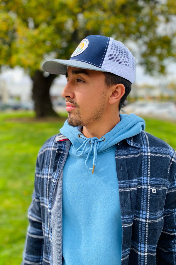 BMO Mesh Hat Navy- Original Patch Logo Hat - Mesh Back