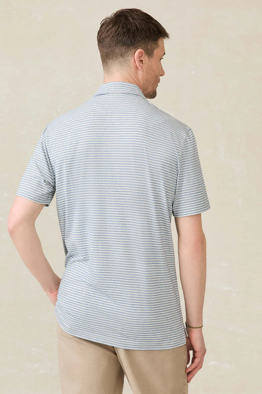 Faherty SS Movement Polo long valley stripe