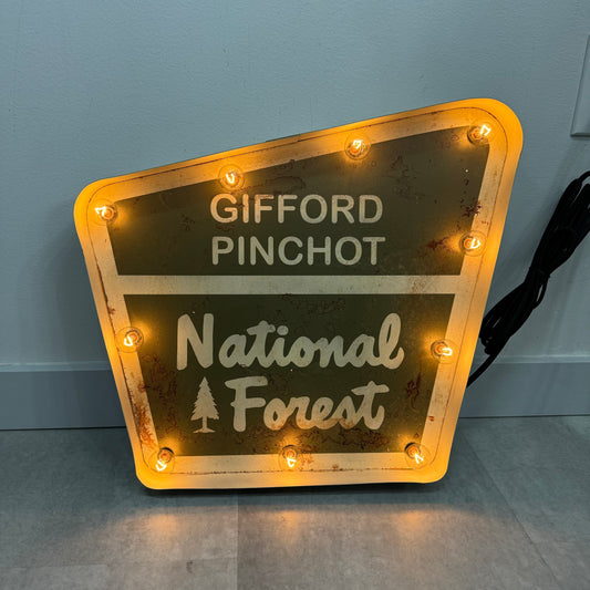 Gifford Pinchot National Forest Lighted Sign - Green