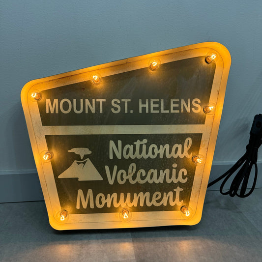 Mount St. Helens National Volcanic Monument Lighted Sign - Green
