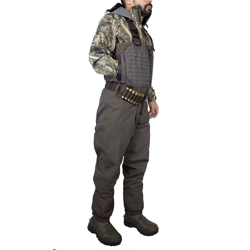 Paramount Breathable, Zippered, Bootfoot Wader. Bested Wader for Duck Hunting or Razor Clamming! Camo or Brown