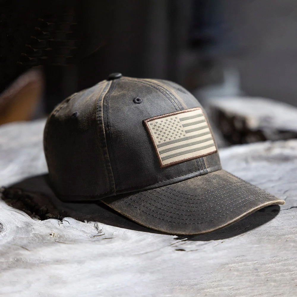 Waxed Cloth American Flag cap