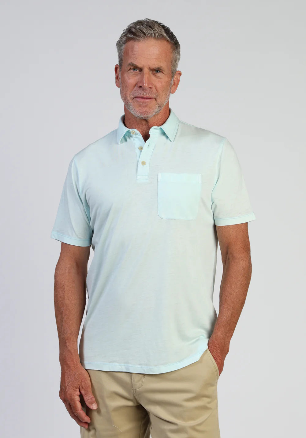 S/S Slit Tee-Spring Blue