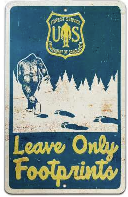 Leave Only Footprints Road Sign