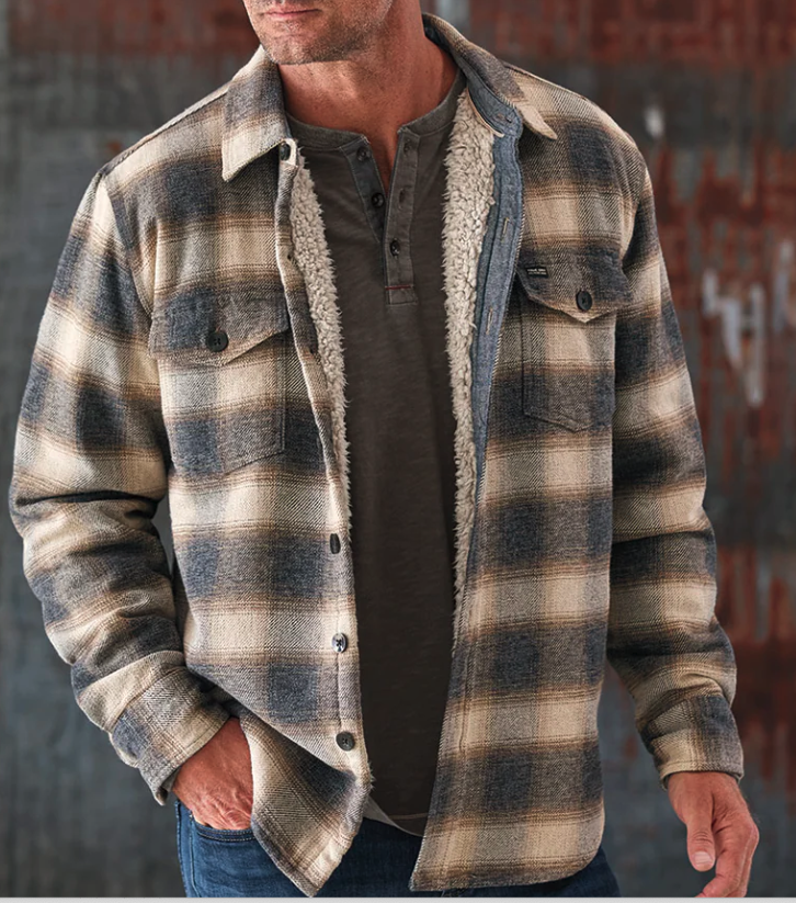 Shirt Jacket with Sherpa Lining