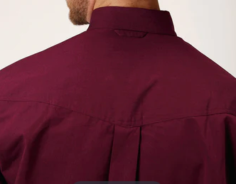 Button Front Western Shirt Wine