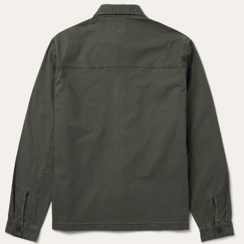 Stretch Canvas Button Shirt Jacket