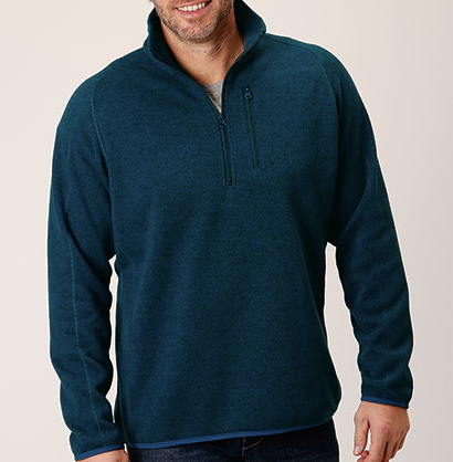 Bonded Sweater Knit Pullover 1/4 Zip