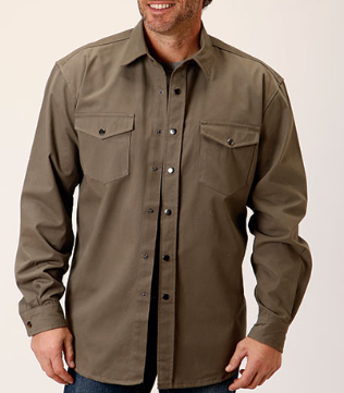 Snap Front Brushed Twill Shirt