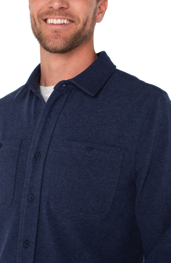 Knit L/S Button Up