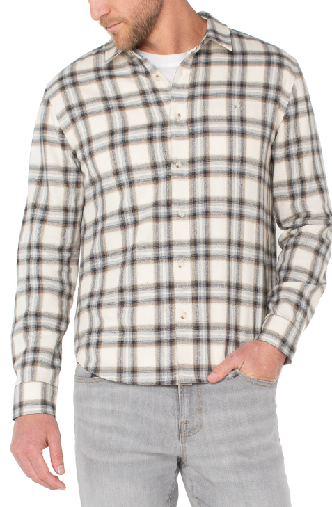 L/S Curved Yoke Button Up