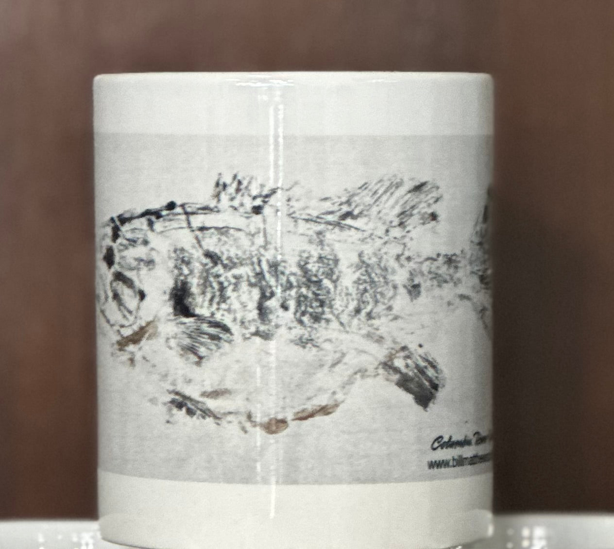 Smallmouth Bass Gyotaku Coffee Mug