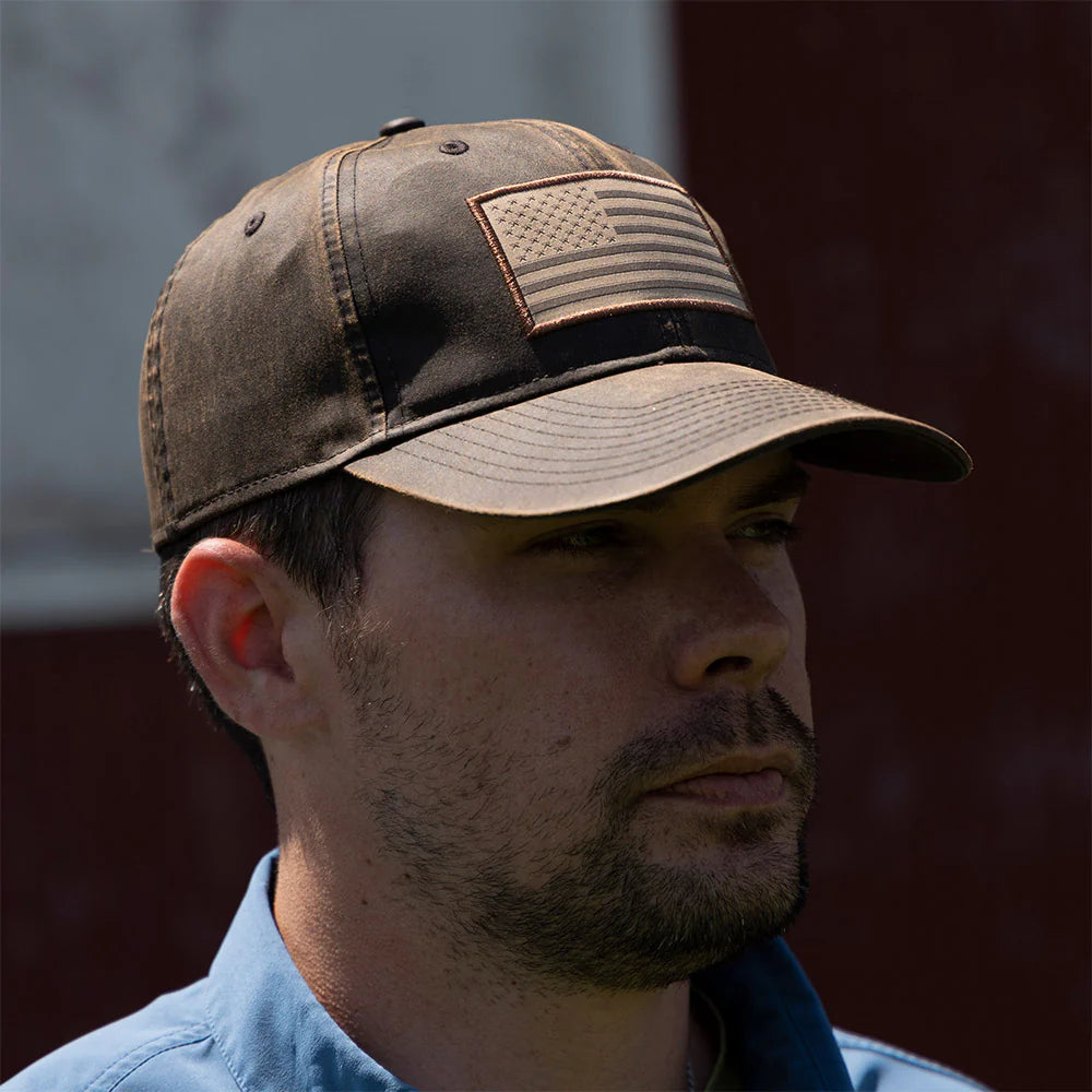 Waxed Cloth American Flag cap