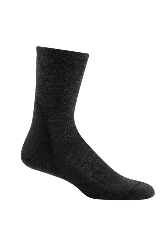 Darn Tough men's Light Hiker micro crew lightweight hiking socks in Black, cushioned merino wool socks guaranteed for life for day hikes, backpacking trips and everyday outdoor wear