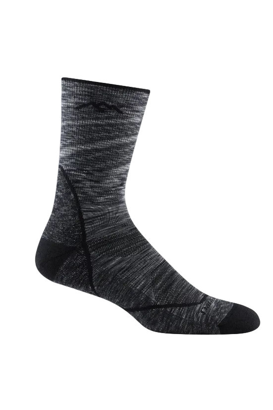 Darn Tough men's Light Hiker micro crew lightweight hiking socks in Space Grey, cushioned merino wool socks guaranteed for life for day hikes, backpacking trips and everyday outdoor wear