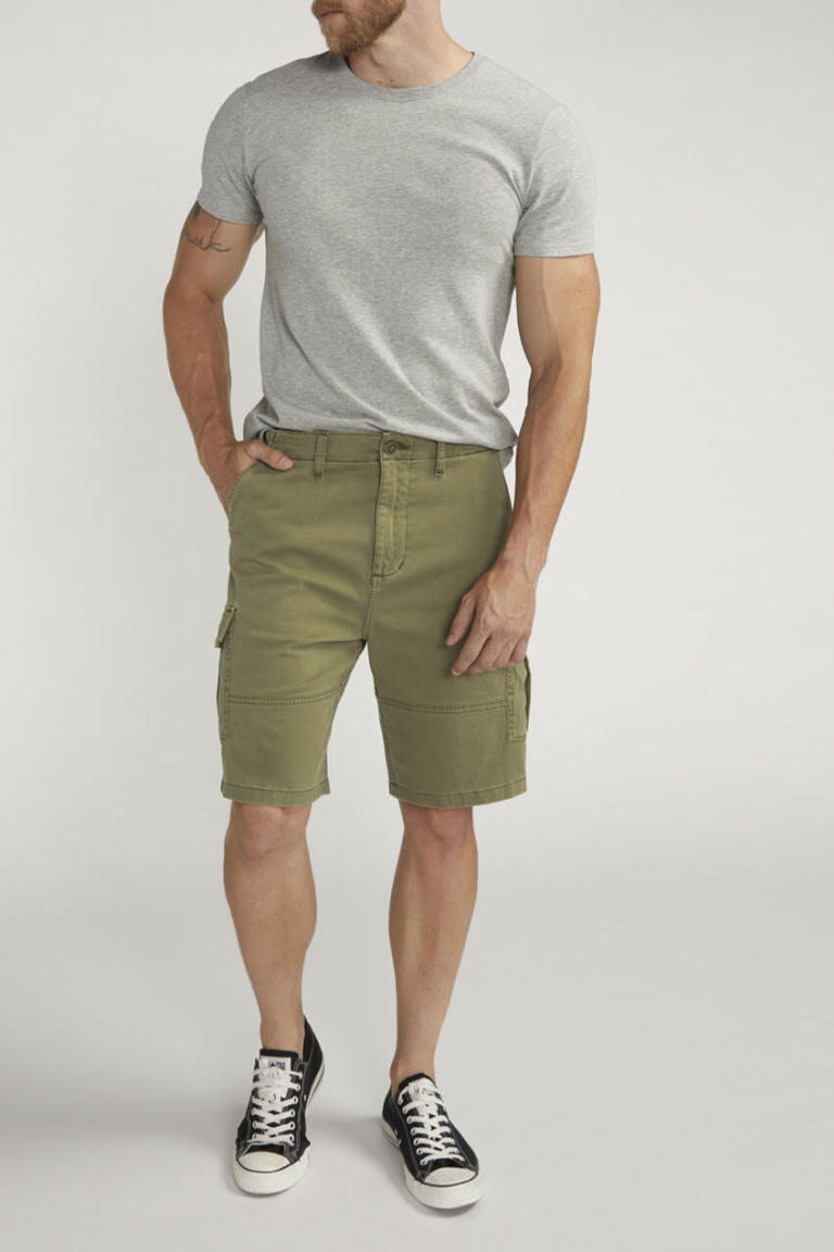 silver jeans cargo short olive
