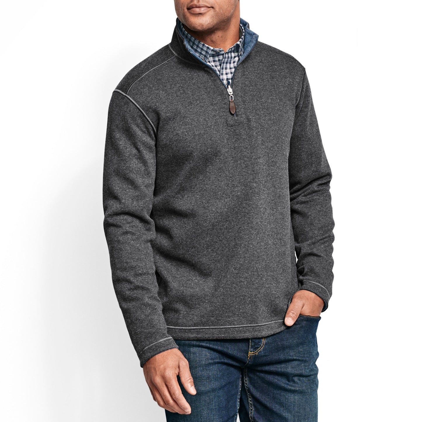 Reversible Solid Quarter Zip