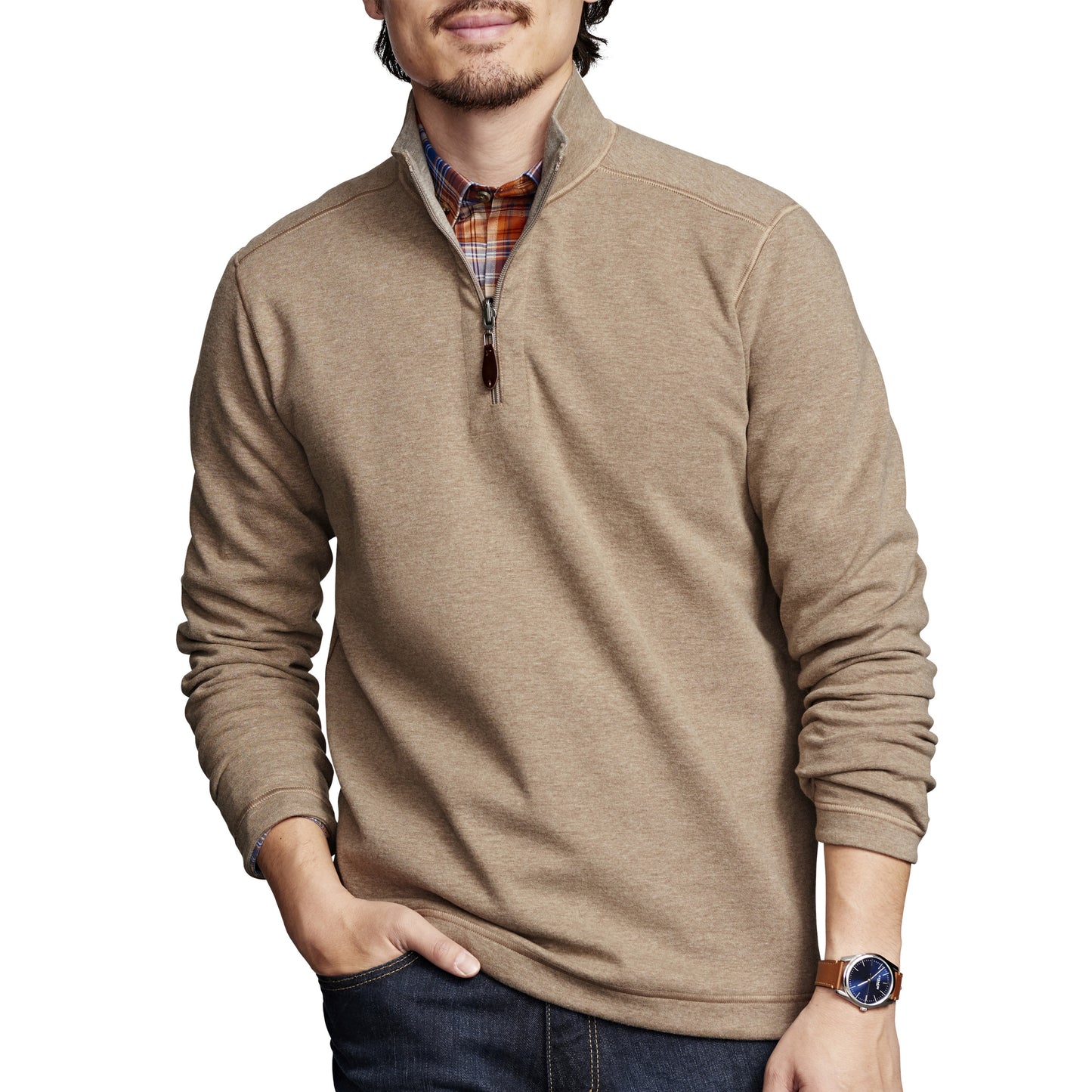 Reversible Solid Quarter Zip