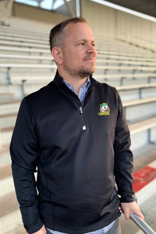 Oregon Ducks 1/4 Zip Traverse Pullover - Cutter & Buck