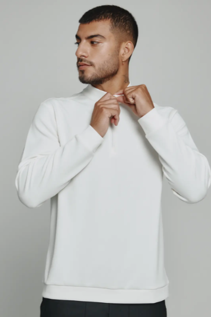 7 Diamonds Rev Quarter Zip Pullover Natural Color