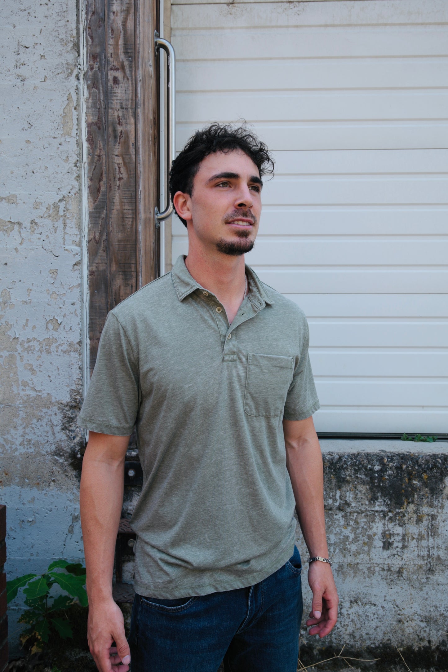 S/S Slit Tee-Bahama Green