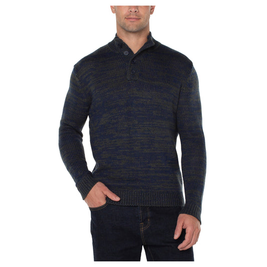 Button Mock Neck Sweater