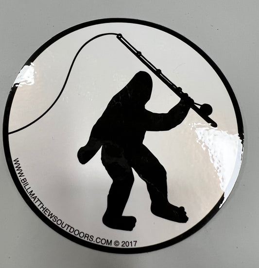 Round Bigfoot Fly Fishing Sticker