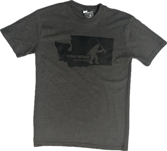 Heavyweight T-Shirt Washington Fishing Bigfoot