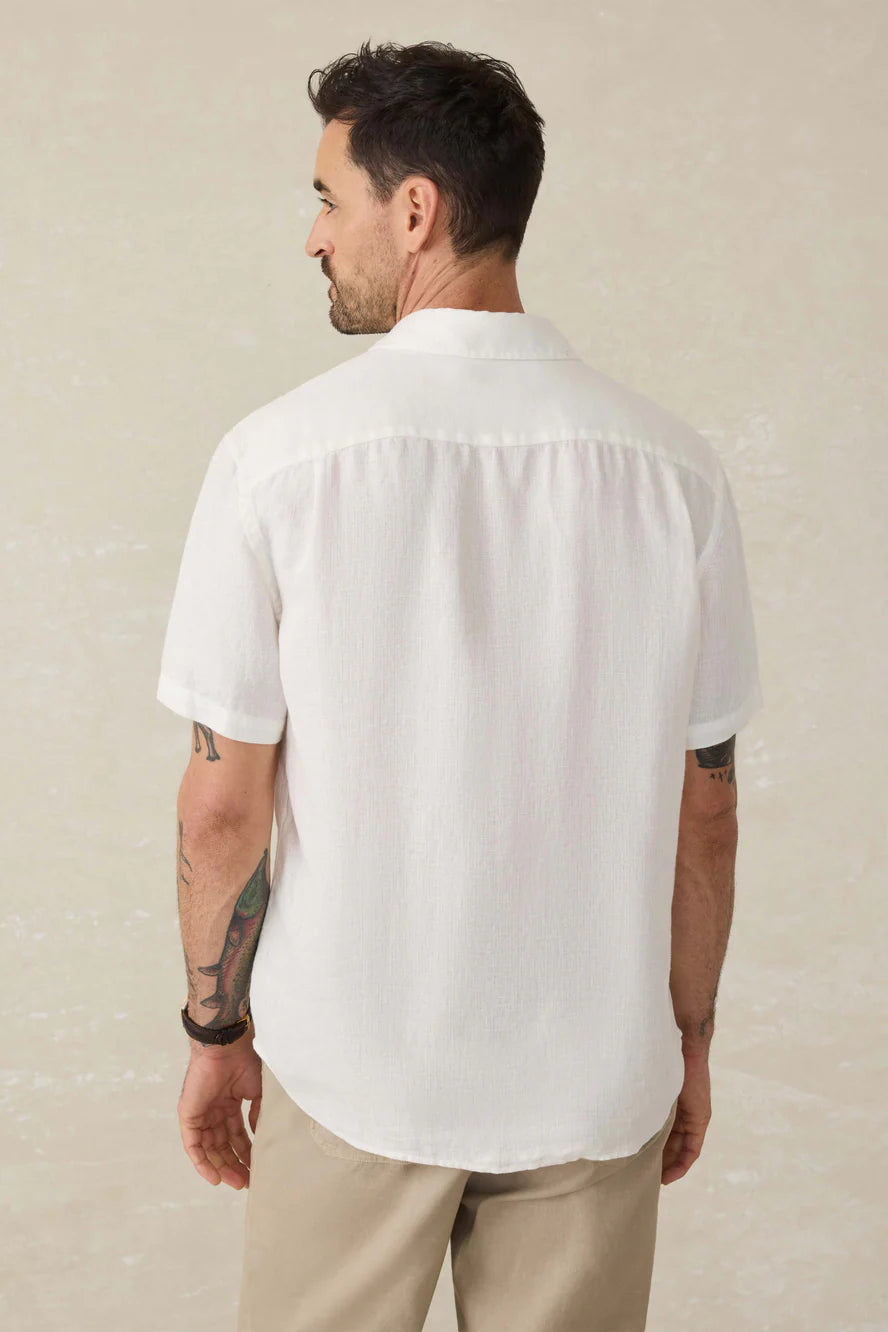 Faherty Palma  Linen SS shirt White