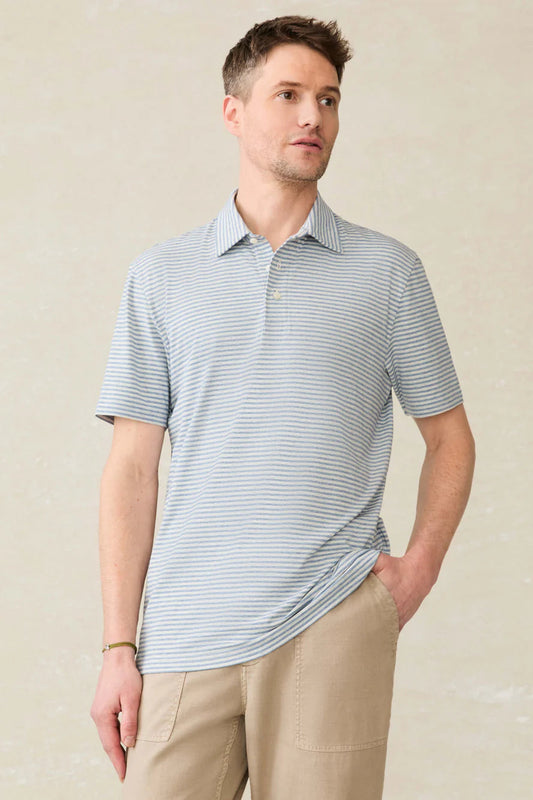 Faherty SS Movement Polo long valley stripe