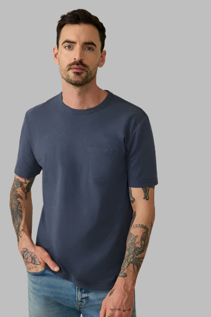 Faherty Sunwashed pocket tee Dune Navy