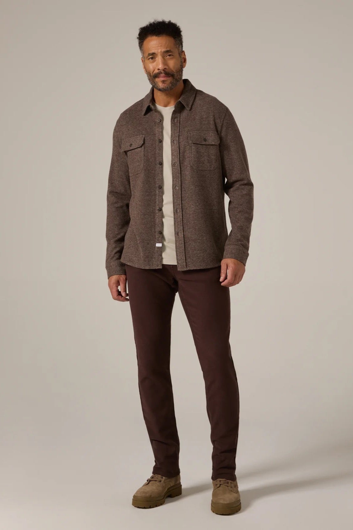 Generation Long Sleeve Shirt - Walnut. 7 diamonds