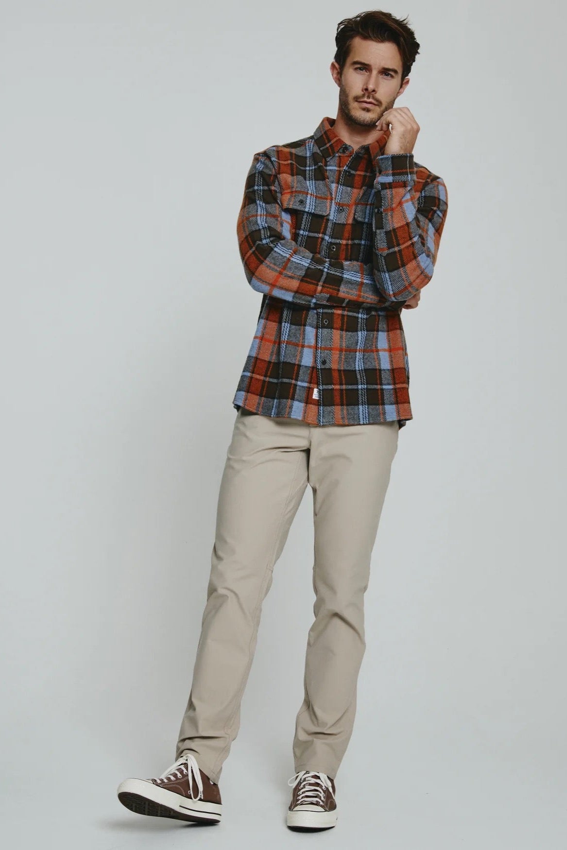 Generation Plaid Long Sleeve. 7 DIAMONDS. Bronze