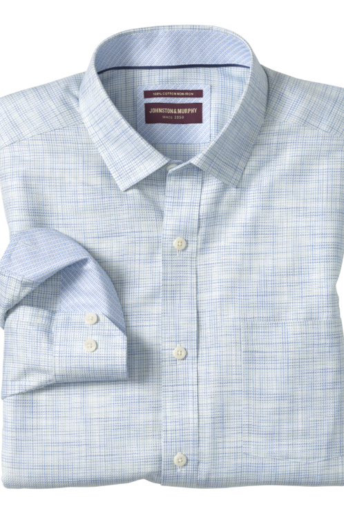 Johnston and Murphy long sleeve button up dress shirt. This can be worn to work or dress it down with denim and a sneaker.