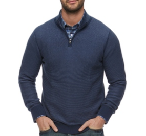 Humphrey Mini Stripe 1/4 Zip Mockneck