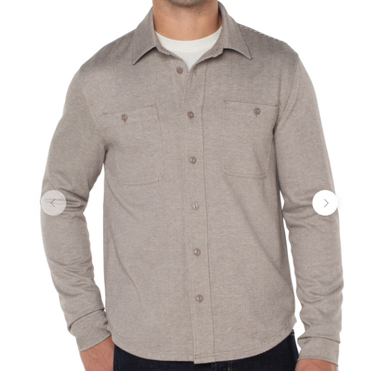 Knit Button Up Long Sleeve Shirt