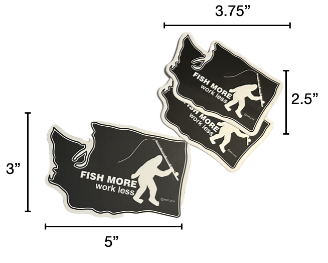 Washington State FISH MORE work less 3pk stickers