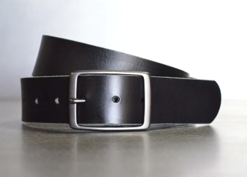 Matte Black Leather Belt