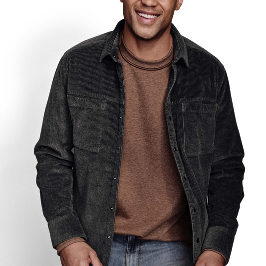 Corduroy Shirt Jacket - Charcoal