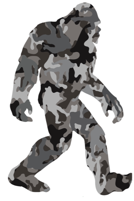Camo Sasquatch Sticker