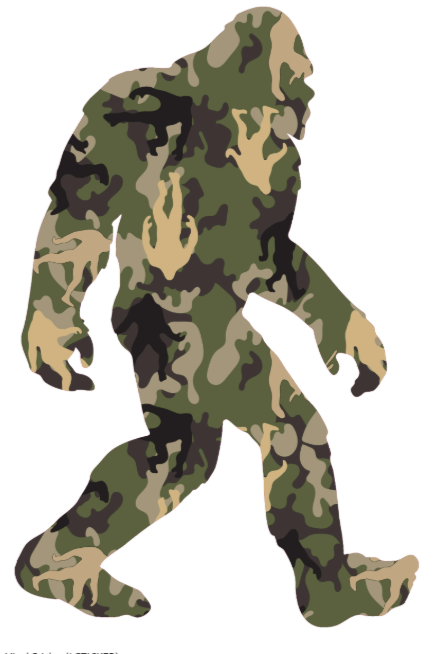 Camo Sasquatch Sticker
