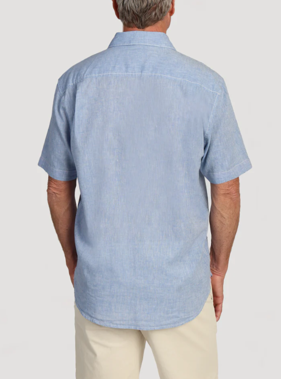 True Grit Washed Melange Shirt Back Chambray