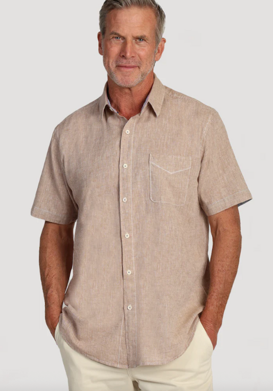 True Grit Washed Milange Shirt Khaki