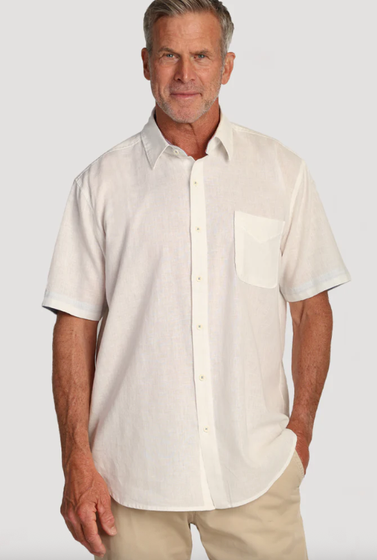 True Grit Washed Melange Shirt White
