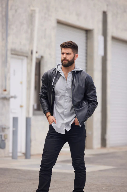 Mauritius Berink leather jacket in Black, a chic, timeless leather jacket that mixes classic and modern style for nights out, concerts, date nights and fall weekends