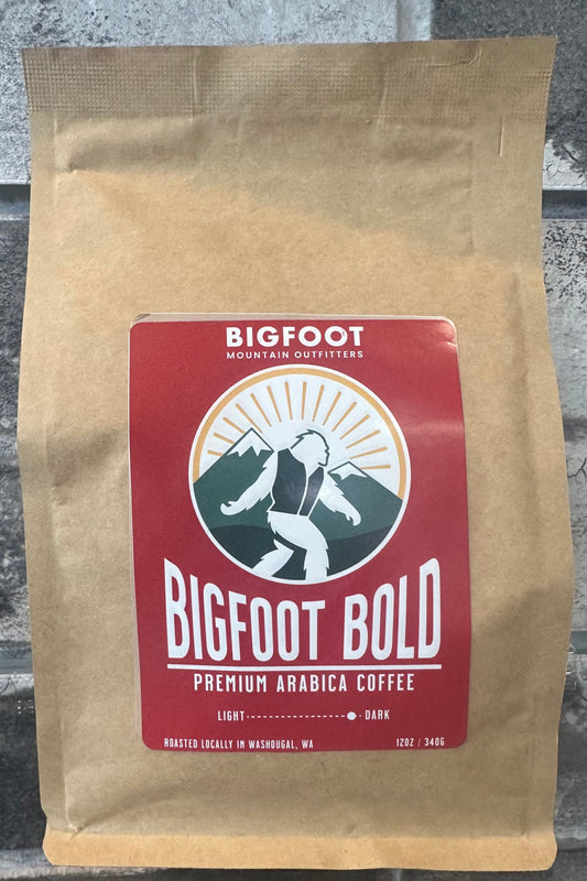 Bigfoot Mountain Outfitters Bigfoot Bold premium dark roast coffee, a bold, smooth campfire-style brew for early mornings at home, the cabin or the campsite, a great gift for coffee lovers