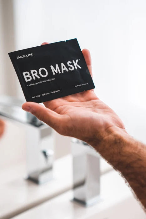 Jaxon Lane Bro Mask Hydrogel Cooling Eye Gels, a men's grooming essential for a fresh daily routine, travel bags and thoughtful gifting