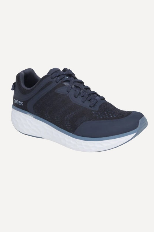 Aetrex Chase sneaker in Navy, a supportive, breathable mesh sneaker built for all-day comfort on walks, travel days, errands and active weekends